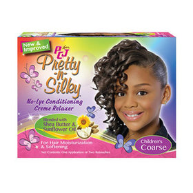 Crème défrisante et revitalisante sans soude pour enfants Pretty N silky coarse