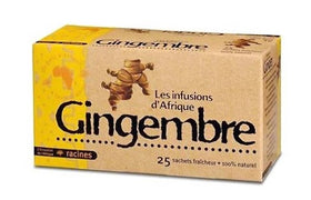 Thé gingembre 100% naturel les infusions d'afrique 25sachets